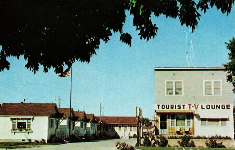 Knotty Pine Cabins and Motel - Vintage Postcard (newer photo)